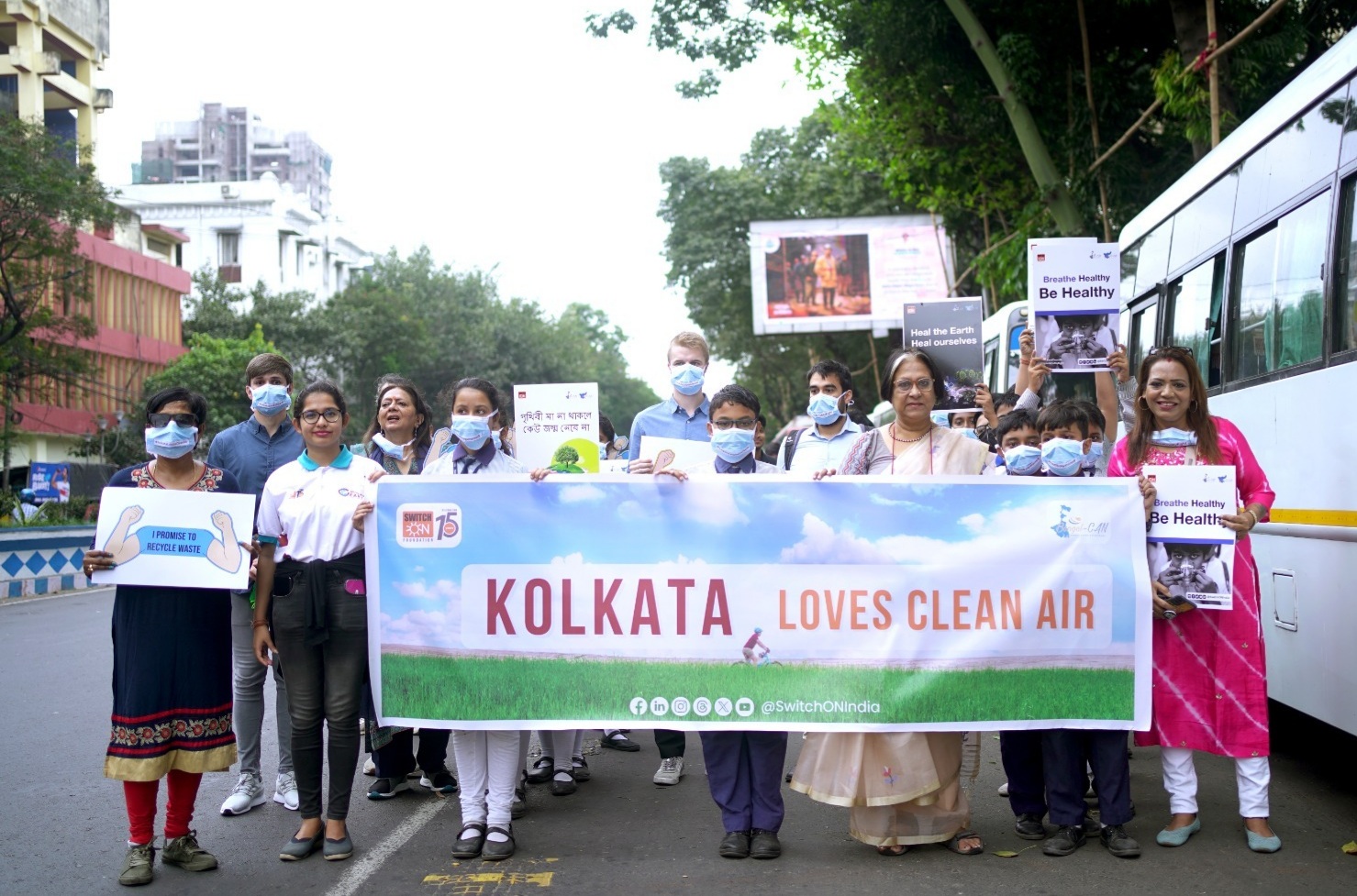 88.4% Children in West Bengal consider Air Pollution a Threat. Children Walk for their Right to Breathe Clean Air during Child Rights Week….